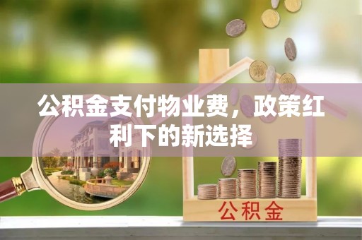 浮梁公积金支付物业费，政策红利下的新选择